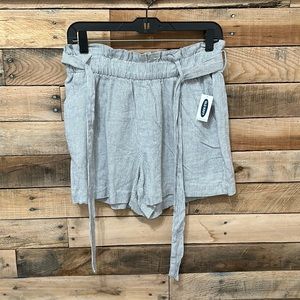 NWT Old Navy Women’s High Rise Paper Bag Waist Shorts with Belted Tie